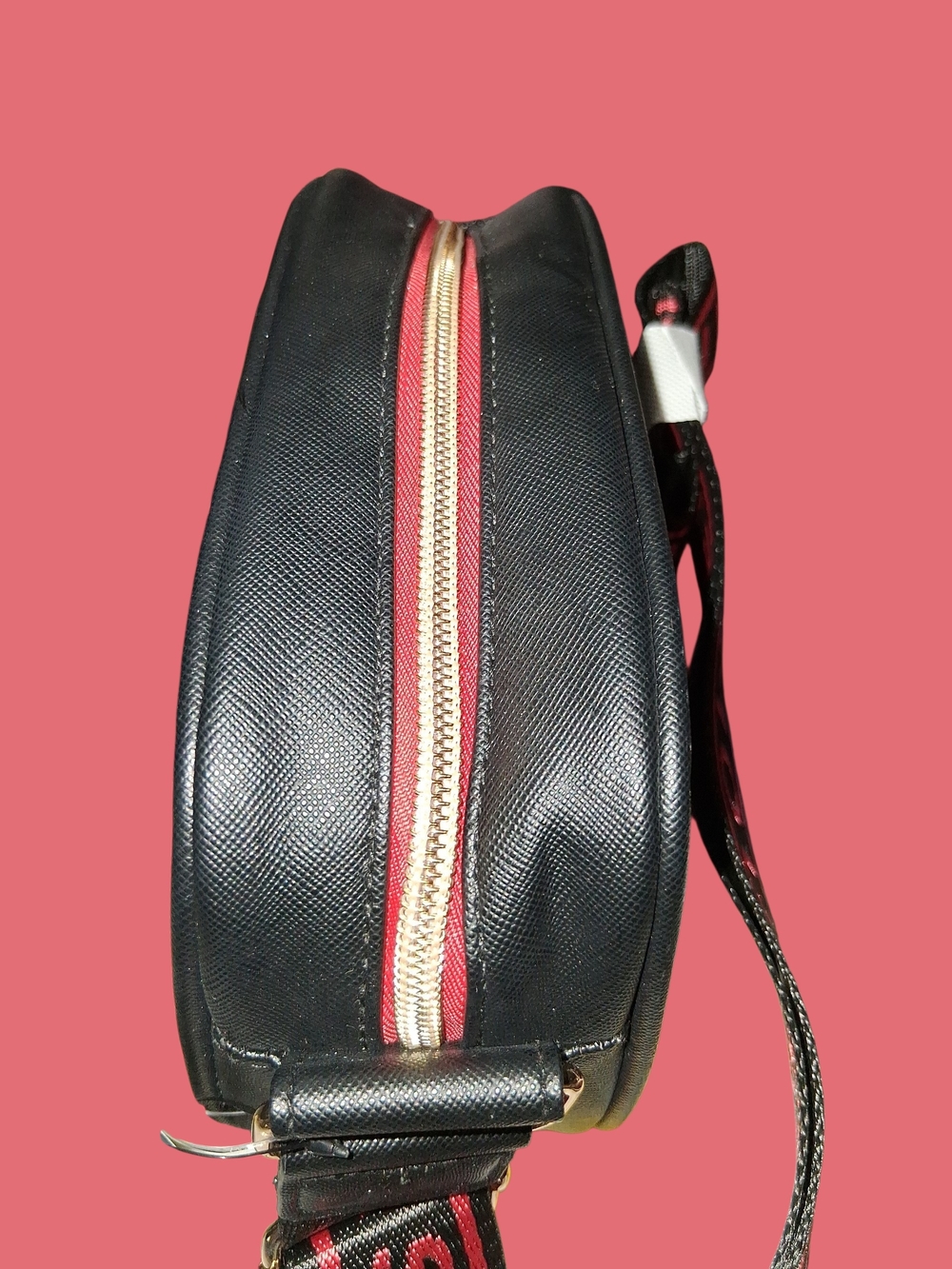 Disney Mickey Mouse Black Crossbody Bag with Red Logo Strap - Picture 4 of 5